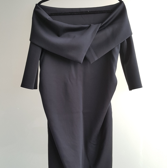 ASOS MATERNITY pleated scuba bardot dress - Picture 3 of 4